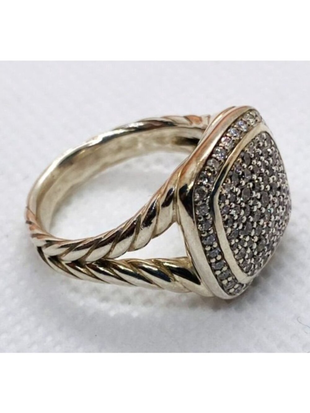David Yurman Albion Pave Diamond Ring Size 6.25 14.5mm - Picture 12 of 12